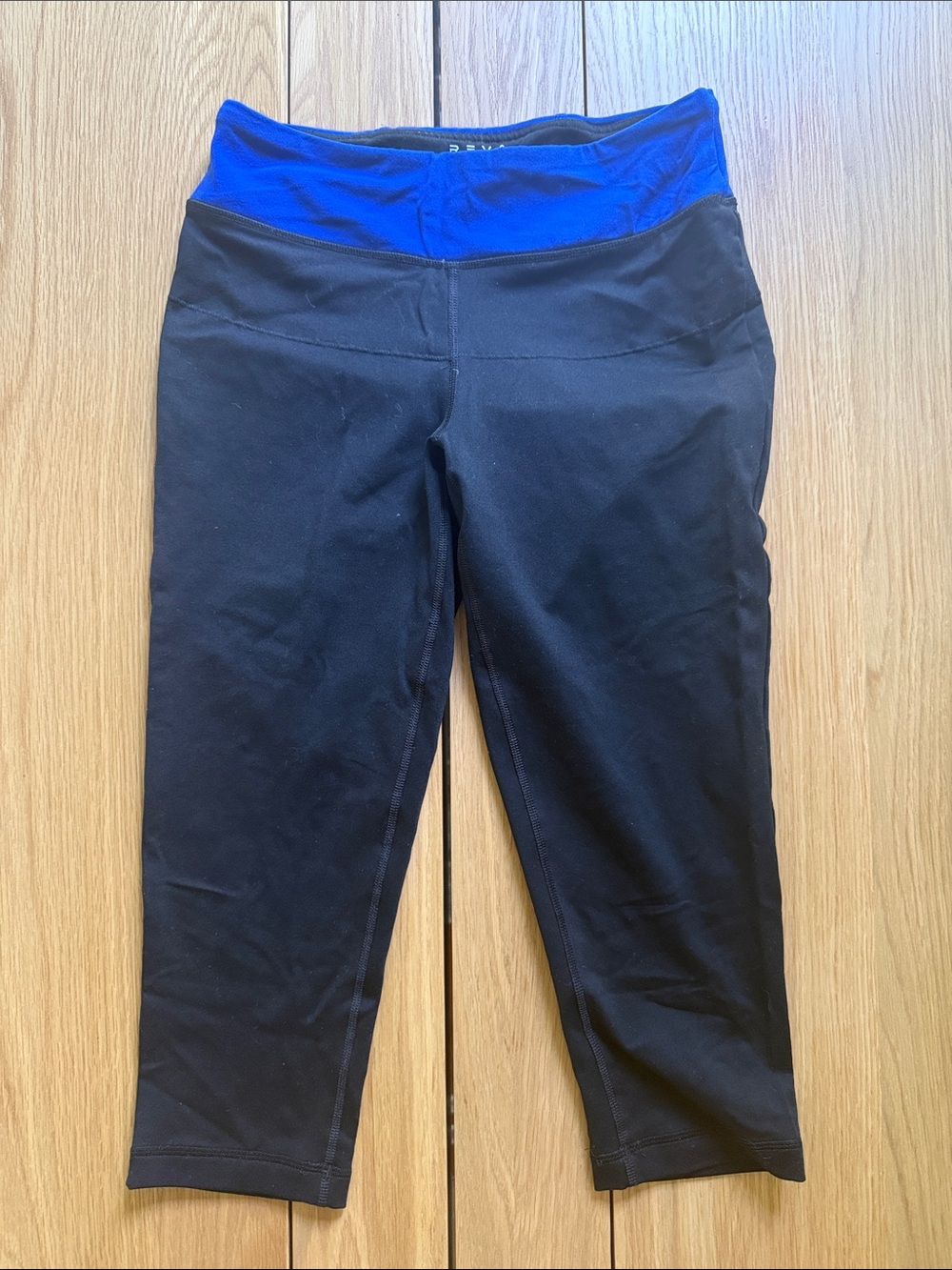 Blue Half-Zip Athletic Pullover with Black Capri Leggings - Picture 2 of 5